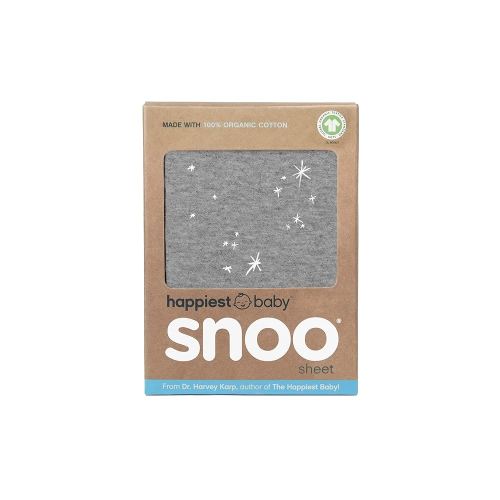 Happiest Baby SNOO Bassinet Fitted Sheet - 100% Organic Cotton Nursery Bedding - Fits SNOO Sleeper Crib Mattress (Graphite Galaxy)