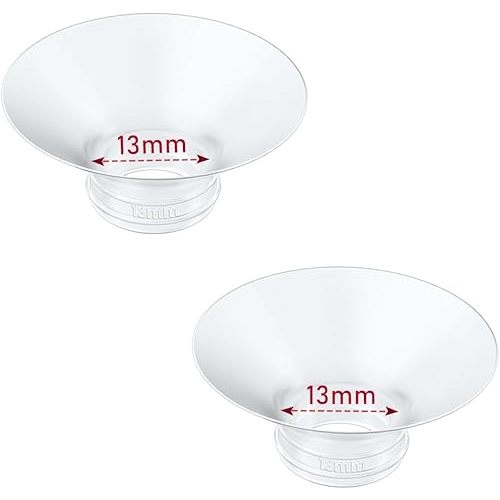 Flange Insert 2PCS 13mm Compatible with Momcozy M9/M6/M5/S12 Pro/V1 Pro/V2 pro, Spectra/Medela/Elvie/NCVI/TSRETE/eufy/Lansinoh/Paruu/MomMed Breast Pump 24mm Shields/Flanges (2pcs-13mm)