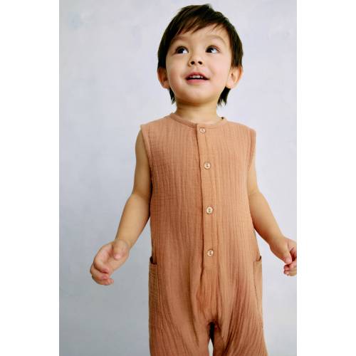 COTTON MUSLIN ROMPER SUIT