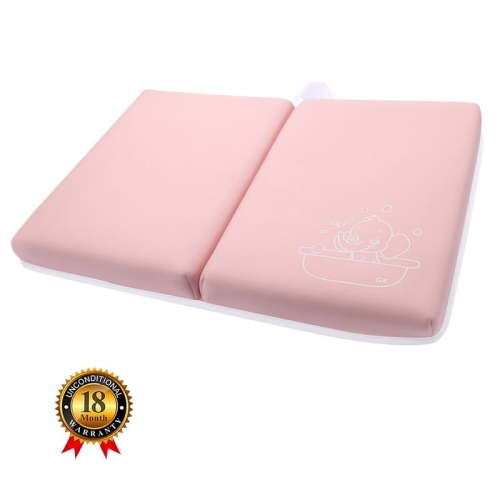 Every Moment Counts 1.5in Extra Thick Bath Knee Pad - Non-Slip Foldable Bathtub Kneeling Mat for Baby Bathing, Garden Work & Exercise, Comfortable & Safty, Pink
