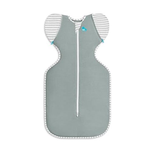 Love To Dream Swaddle Up Transition Bag, Snug Fit, Zip-Off Wings, 1.0 Tog Suitable for Moderate Temperature 20-24°C, Machine Washable & Double Zip for Easy Nappy Change, Deep Olive