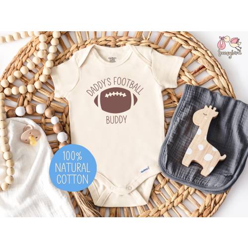Daddy's Football Buddy Onesies, 3-6M