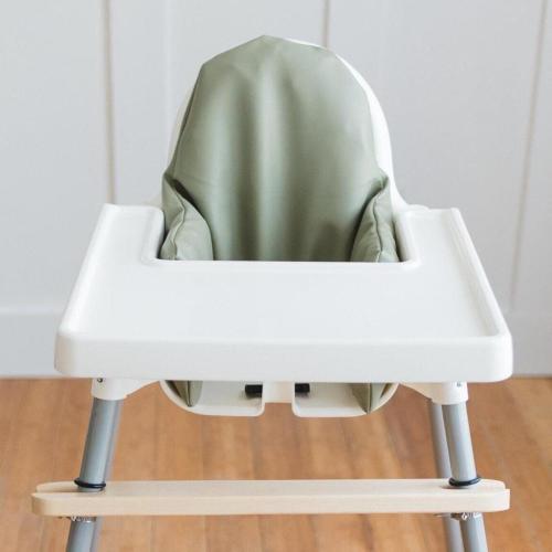 Olive Vegan Leather Cushion Cover for IKEA Antilop Highchair - High Chair Cushion - Wipeable Stain Resistant - Baby  Highchair Accessories