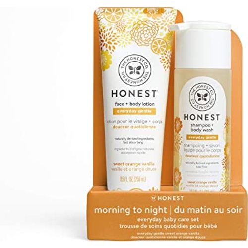 DAYTIME- The Honest Company 2-in-1 Cleansing Shampoo + Body Wash and Face + Lotion Bundle | Gentle for Baby | Naturally Derived | Citrus Vanilla Refresh, 18.5 fl oz