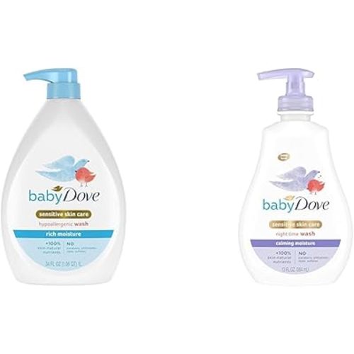 Baby Dove Sensitive Skin Care Baby Wash Rich Moisture For Baby Bath Time Tear-Free & Sensitive Skin Care Baby Wash Calming Moisture For a Calming Bath Wash Hypoallergenic