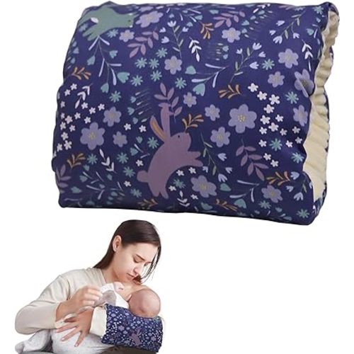 Baby Feeding Arm Pillow,Soft Cotton Cradle ArmPillow for Newborn, Baby Nursing Pillow Head Support Pillow for Breastfeeding(Blue)
