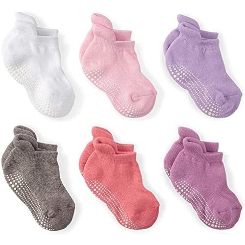 LA ACTIVE Non Slip Grip Ankle Boys and Girls Socks with Non Skid for Babies Toddlers and Kids Back to School