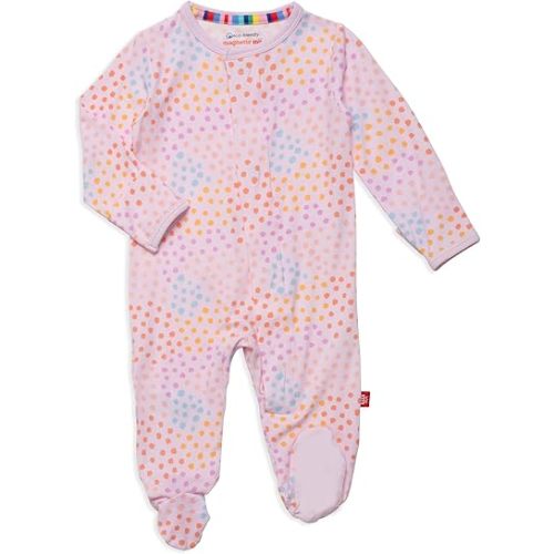 Magnetic Me pink sparkle footie, 6-9M