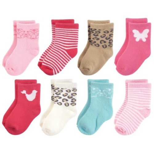 Luvable Friends Baby Girl Fun Essential Socks, Whimsical, Size: 0-6 months