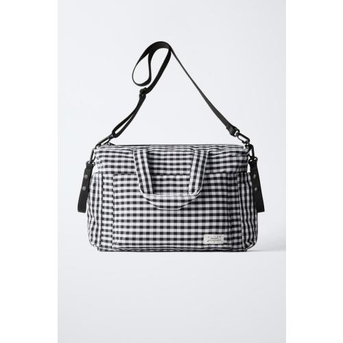 PLAID MATERNITY BAG
