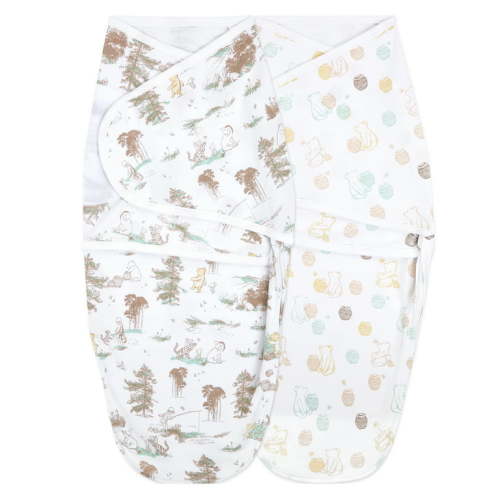Aden + Anais™ x Disney Baby, Wrap Swaddles, Cotton, Winnie the Pooh, Unisex, Newborn, 0-3M, 2-Pack