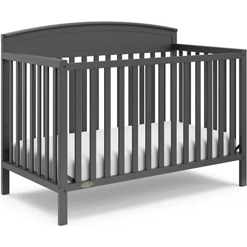 Graco Benton 5-in-1 Convertible Crib (Gray) – GREENGUARD Gold Certified, Converts from Baby Crib to Toddler Bed, Daybed and Full-Size Bed, Fits Standard Full-Size Crib Mattress