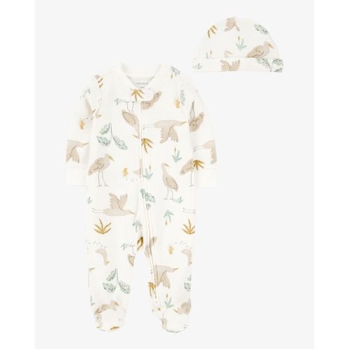 BABY 2-PIECE 2-WAY ZIP SLEEP AND PLAY AND HEADWRAP SET - IVORY - 1S944510