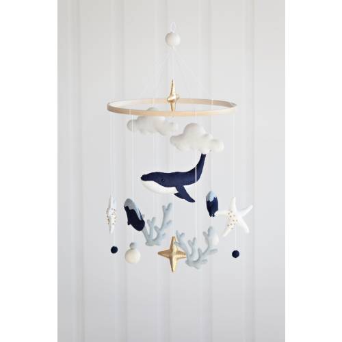 Humpback Whale Mobile - Ocean Nursery Decor - Nautical Mobile