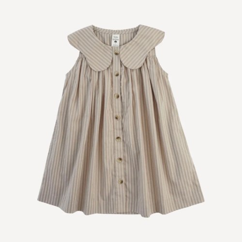 olive dress | earthy pinstripe | organic cotton woven