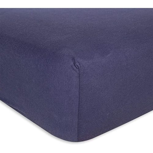 Burts Bees Baby Solid Fitted Crib Sheet Organic Cotton BEESNUG - Indigo, Fits Unisex Standard Bed and Toddler Mattress, Infant Essentials, 28 x 52 x 5.5 Inch 1-Pack