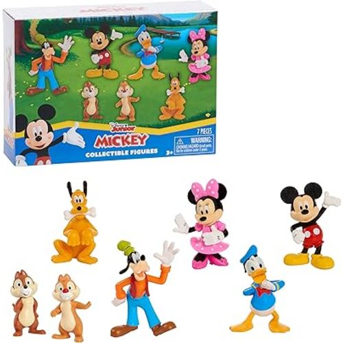 Mickey Mouse 7-Piece Figure Set, Mickey Mouse Clubhouse Toys, Officially Licensed Kids Toys for Ages 3 Up, Amazon Exclusive
