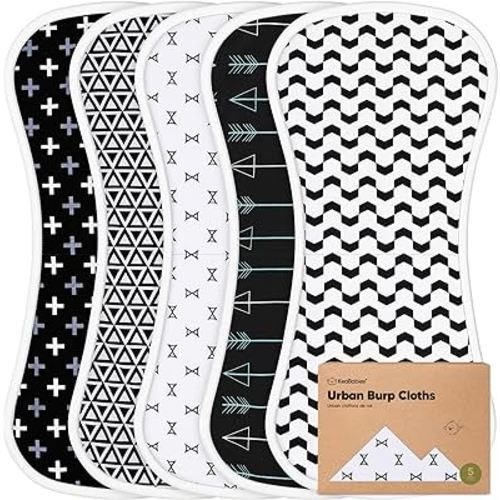 Organic Burp Cloths for Baby Boys and Girls - 5-Pack Super Absorbent Burping Cloth, Burp Clothes, Soft & Plush, Newborn Milk Spit Up Rags, Burpy Cloth Bib for Unisex, Burping Rags (MONOS)