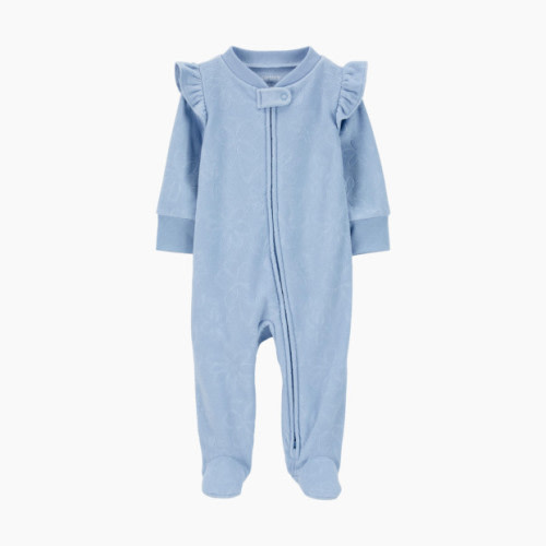 Carter's 2-Way Zip Fleece Sleep & Play Pajamas - Blue, 0-3 M