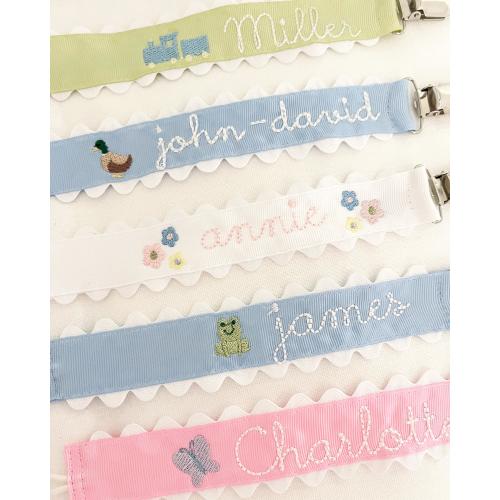 Personalized Ric Rac Pacifier Clip