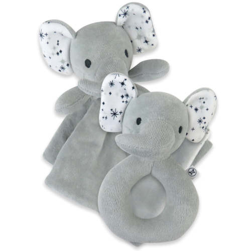 Elephant Lovey and Rattle JUMBO HUGS Gift Set | Honest Baby Clothing
