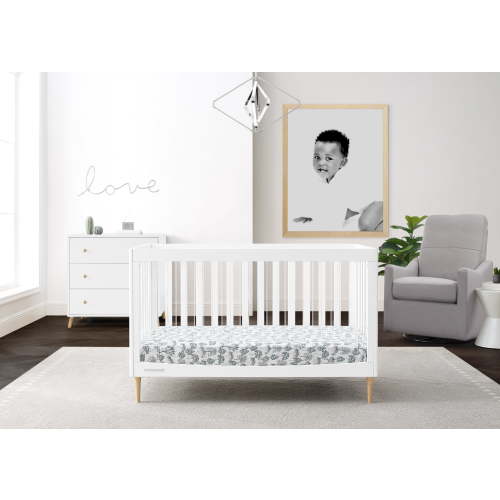 Delta Children Austin Acrylic 4-in-1 Convertible Baby Crib - Greenguard Gold Certified, Bianca White/Natural