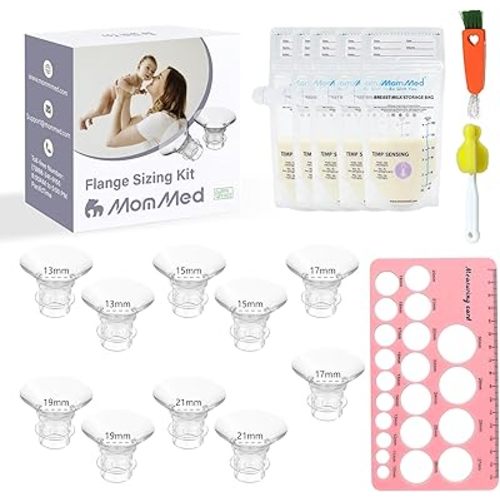 MomMed Flange Sizing Kit (10PCS) 13/15/17/19/21mm Flange Inserts for 24mm Shields, Compatible with Spectra, Momcozy, Bellababy, Paruu and Most Pumps - Comfort and Convenience