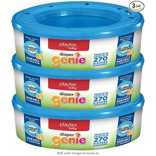Playtex Diaper Genie Refill Bags, Ideal for Diaper Genie Diaper Pails, 270 Count (Pack of 3)