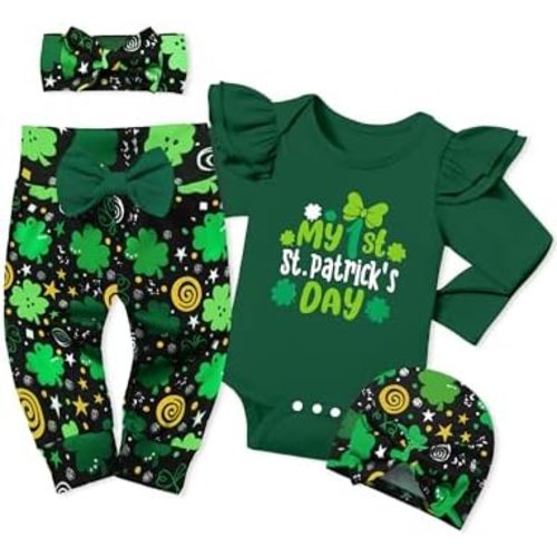 Infant Newborn Baby Girl Clothes Baby Girl Outfits For All Seasons Long Sleeve Snap Romper Pant Sets With Headband