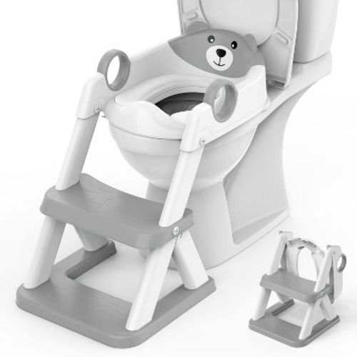 BabyBond 2 in 1 Potty Training Toilet Seat with Splash Guard Anti-Slip Pad Step Stool