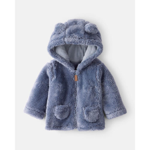Baby Boy Sherpa Lined Long-Sleeve Sweater - Blue - Carter's | Carter's
