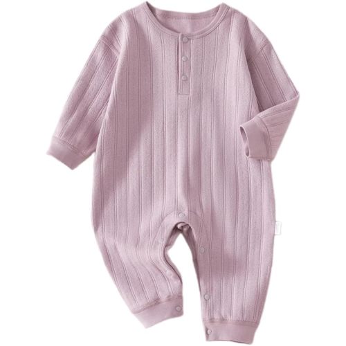 Unisex Newborn Baby Jumpsuit Pure Cotton Long Sleeve Baby Outfit Soft Comfortable Baby Clothes for Boys and Girls