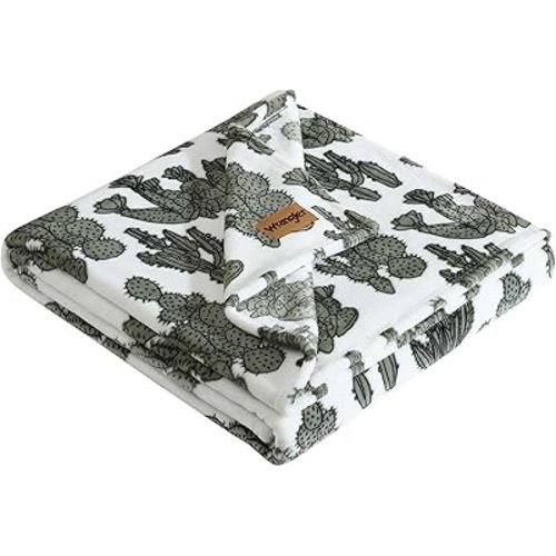 Wrangler - Blanket, Super Soft Plush Bedding, Yellowstone Inspired Throw Blanket for Couch or Bed (Cactus Garden Green, 50' x 70')