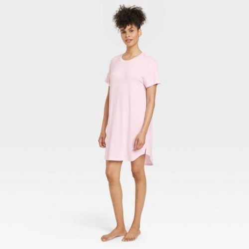 Women's Cloud Knit Short Sleeve Dress - Auden™, Color: Pink, Size: S