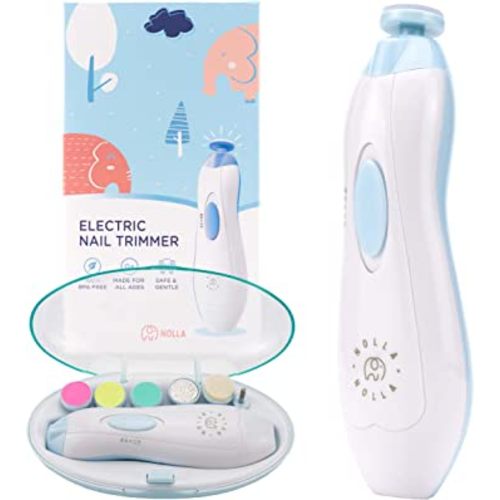 Nolla Kids Baby Nail Trimmer Electric - Electric Nail File Baby - Baby Nail File - Safe Baby Nail Clippers Manicure Set - Trim Polish Grooming Kit For Infant Newborn Toddler Adult Toes and Fingernails
