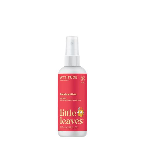 ATTITUDE Hand Sanitizer Spray for Kids & Adults, EWG Verified, Travel Size, Dermatologically Tested, Plant and Mineral Based, Vegan, Mango, 3.5 Fl Oz (Spray Bottle)