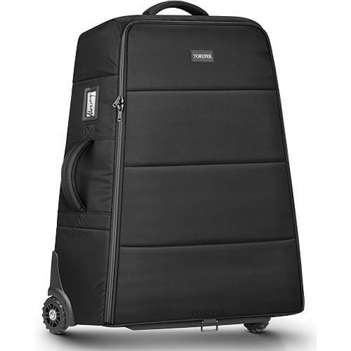 YOREPEK Stroller Bag Compatible with UPPAbaby Vista or Cruz with Rear Wheels, Padded Gate Check Stroller Travel Bag for Airplane with Wheels, Foldable Stroller Cover with Storage Pocket, All Balck