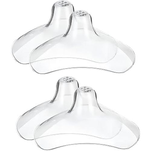 Nipple Shields Breastfeeding, Nipple Shell Guards for Nursing Newborn Baby,for Breastfeeding with Latch Difficulties or Flat or Inverted Nipples 20MM (4 Count)