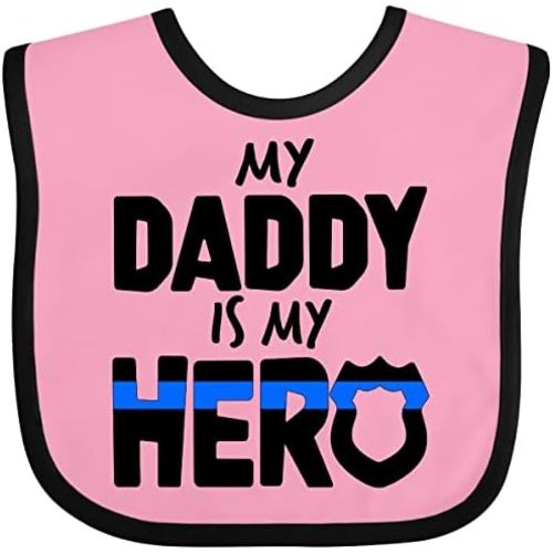 inktastic My Daddy Is My Hero Police Officer Family Baby Bib