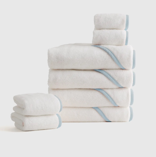 Organic Turkish Cotton Baby Bath Bundle 8-Pack in Light Blue