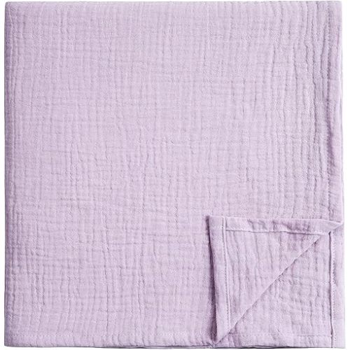 Meracorallo Muslin Swaddle Blanket, 100% Cotton Receiving Blanket Soft and Breathable Swaddle Wrap for Baby Boys and Girls, Lavender