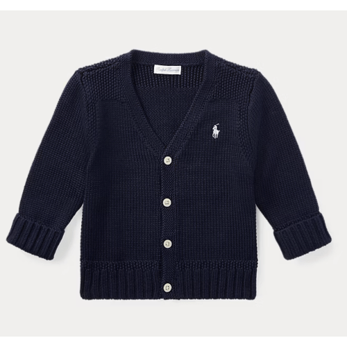 Combed Cotton V-Neck Cardigan | Sweaters Baby | Ralph Lauren