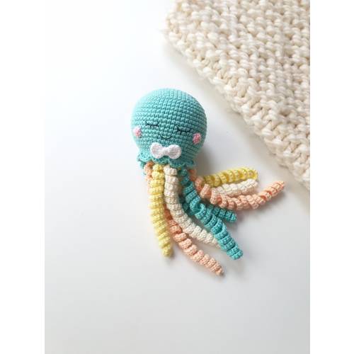 Crochet octopus rattle, octopus toys, crochet rattles, crochet toy, Baby rattle, Baby gift toys,octopus toy, tether toy, gift for baby