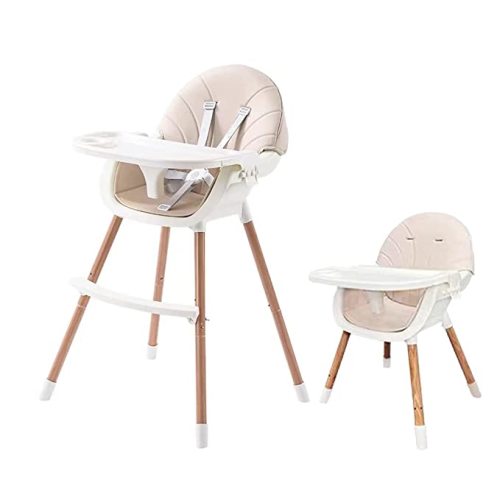PandaEar 3-in-1 High Chairs for Babies Toddlers, Convertible Infant Highchair with Removable Tray & Safety Harness Adjustable Legs