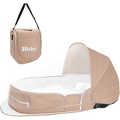 Baby Travel Bassinet Portable Bassinets: Foldable Lightweight Travel Pod Infant Co-Sleeper Bed with Mosquito and Canopy Outdoor Newborn Essentials Gift