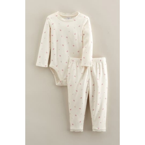 Kids' Lace Trim Print Bodysuit & Pants Set, 3M