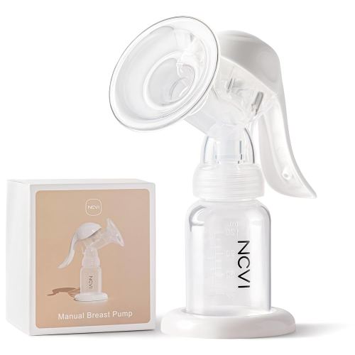 NCVI Manual Breast Pump for Breastfeeding Small Nipple, 20mm Silicone Soft Flange Single Hand Held Pump Breast Milk 4oz, BPA-Free with Two Kinds of Suction Adjusted Suitable for 17/18/19/20mm Nipples