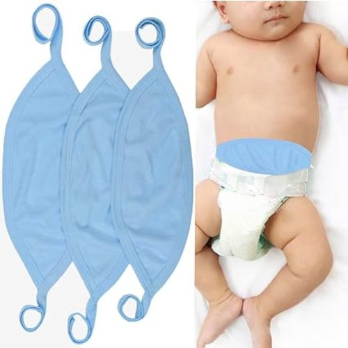 ToBeInStyle Babies' 3 Pack Comfortable Newborn Baby Belly Binder - Blue - One Size