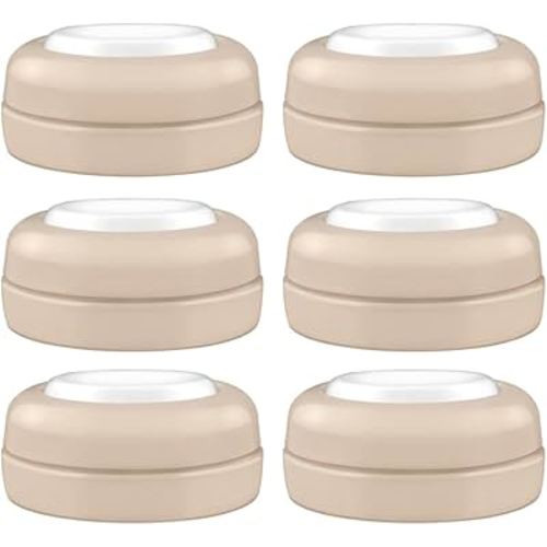Maymom Screw Lids Aka Travel Caps with Rewritable Sealing Disc Compatible with Avent, Maymom Wide Mouth Bottles; Cap Replace Avent Natural Bottle Sealing Ring and Sealing Disc, 6pcs. (Khaki)