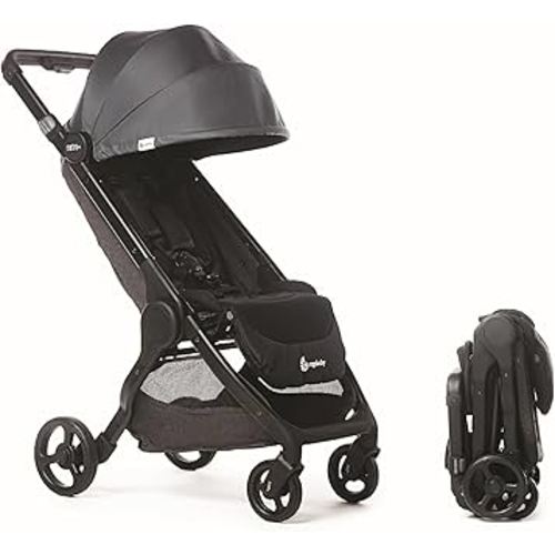 Ergobaby Metro+ Compact Baby Stroller, Lightweight Umbrella Stroller Folds Down for Overhead Airplane Storage (Carries up to 50 lbs), Car Seat Compatible, Slate Grey